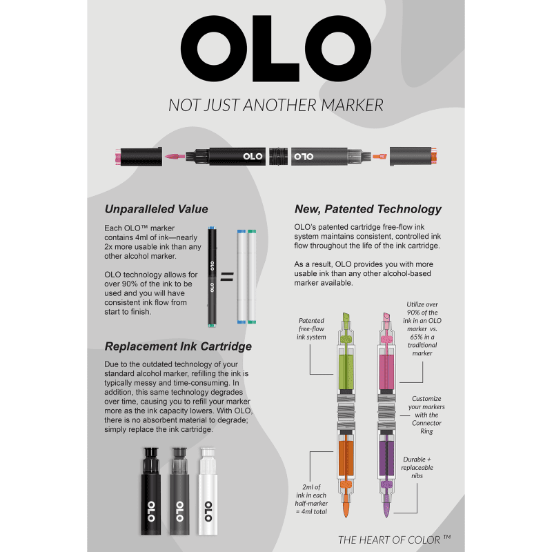 128 collection of half olo markers plus 64 connector rings 689863