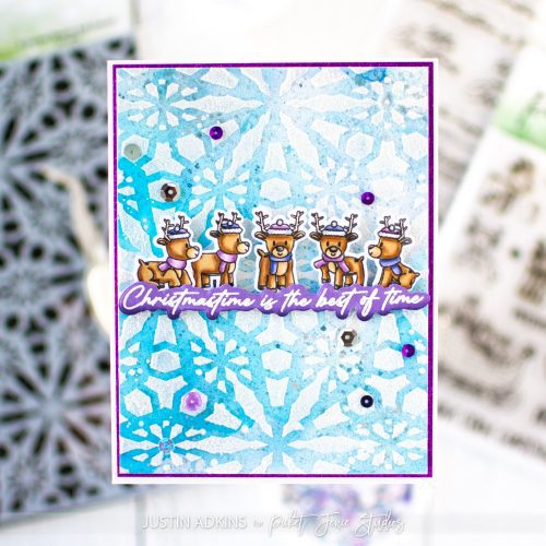 ReindeerAtPlay ASnowyBreezeStencil SignatureQuotesChristmas JingleAllTheWaySequinMix PaperGlazeLuxeSeasonalHolidaysArticFox JA 1A